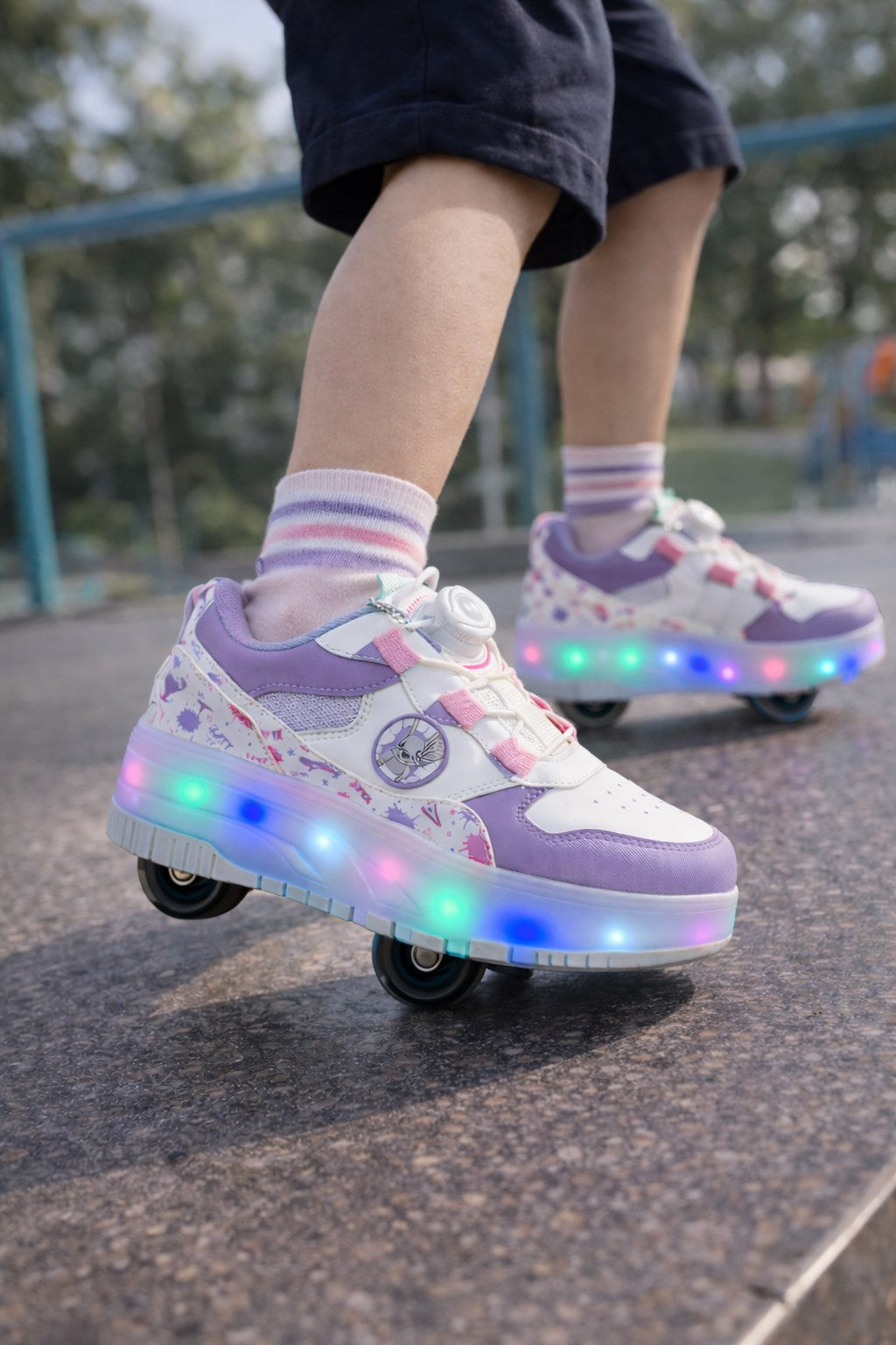 Mnc Lila Işıklı Patenli Ayakkabı