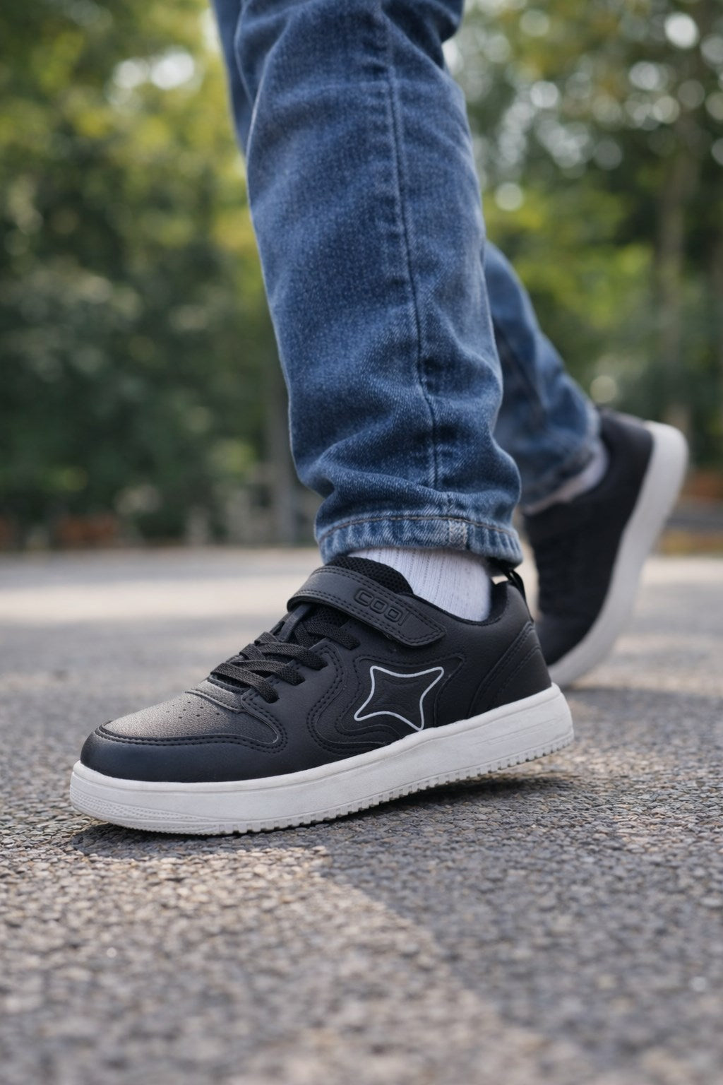 Cool Cırtlı Unisex Siyah Çocuk Spor Ayakkabısı