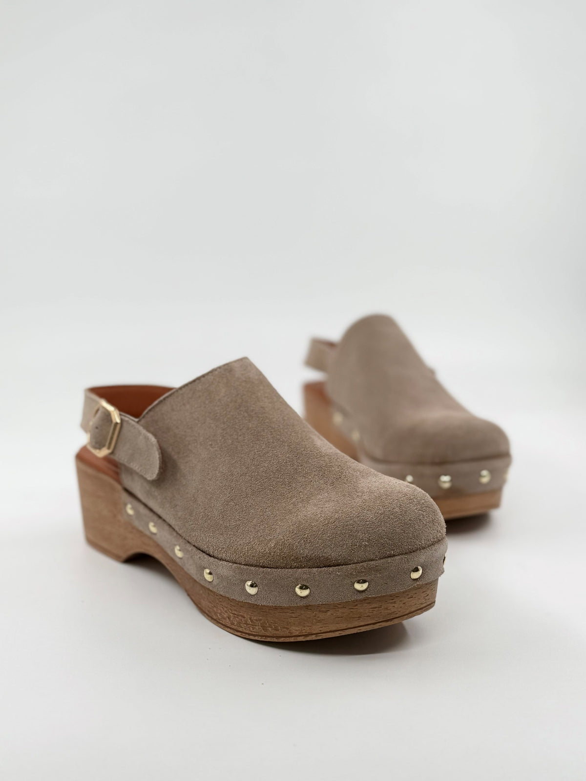 Zeyn Kadın Vizon Renk Deri Takunya Sandalet