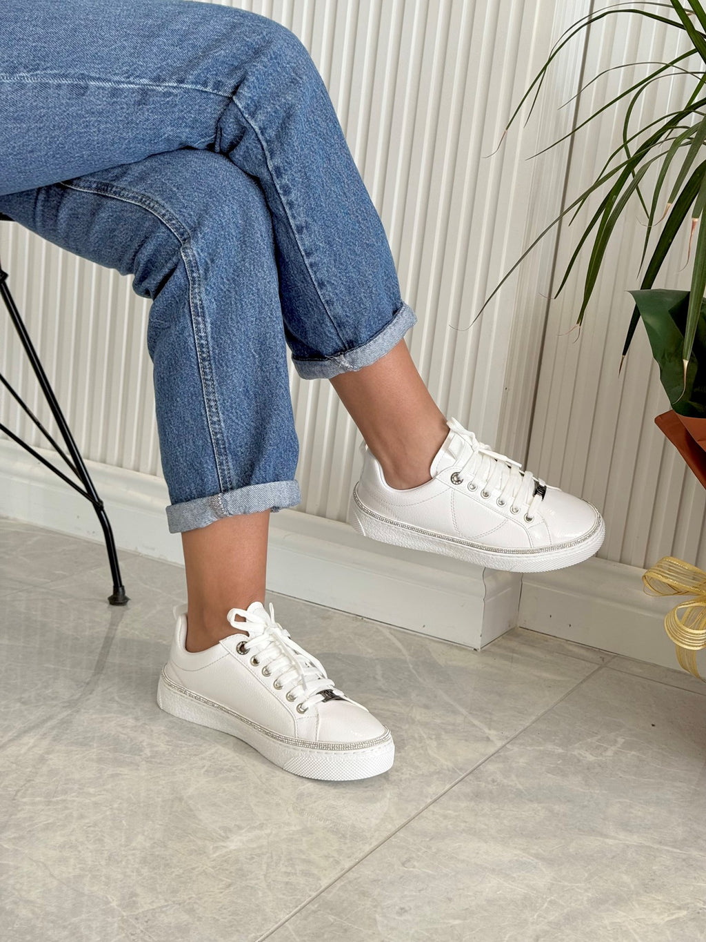 Beyaz | Kuum | Bağcıklı | Kadın | Sneakers