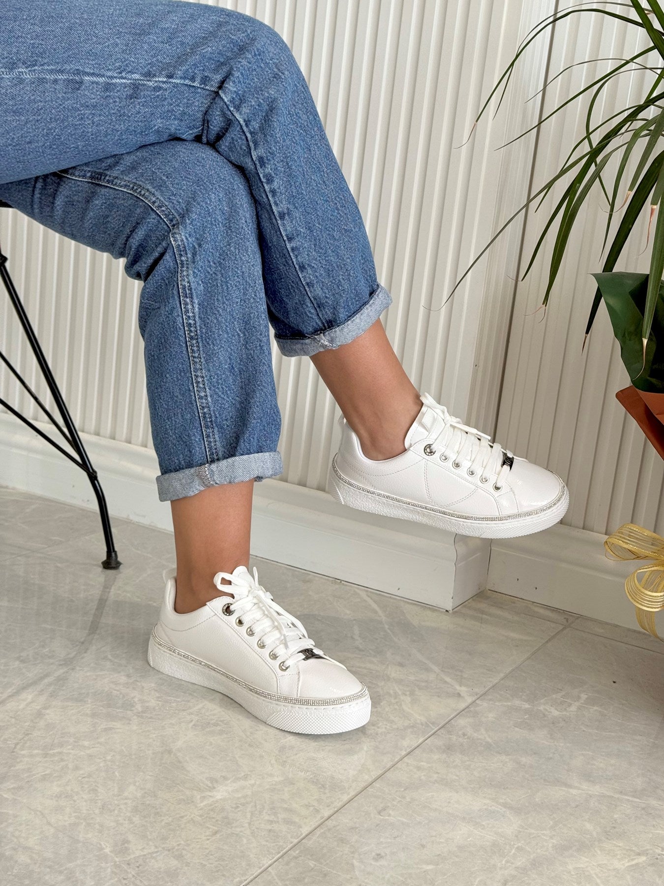 Beyaz | Kuum | Bağcıklı | Kadın | Sneakers