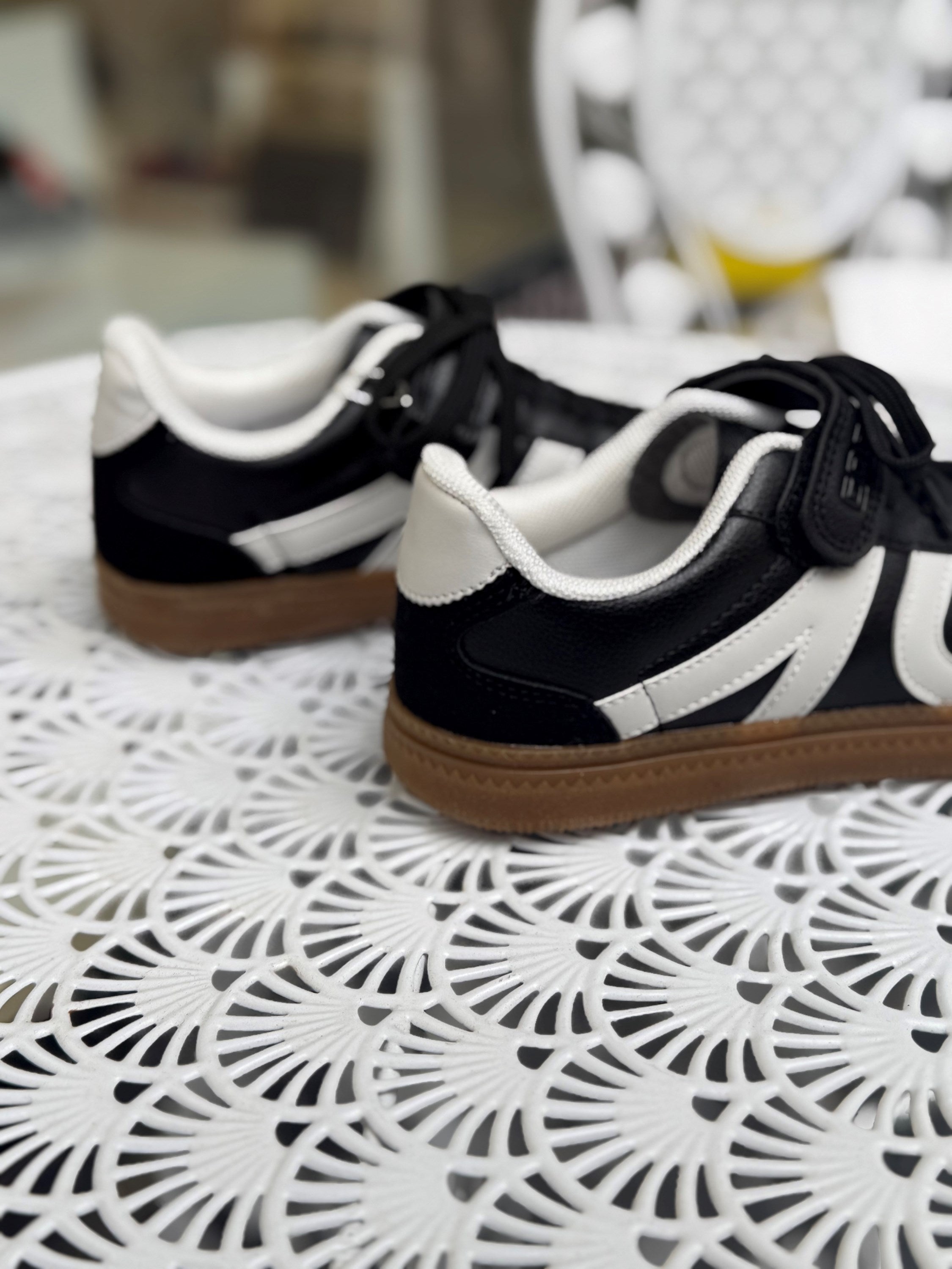 Cool Siyah Cırtlı Bağcıklı  Günlük Çocuk Spor Ayakkabı