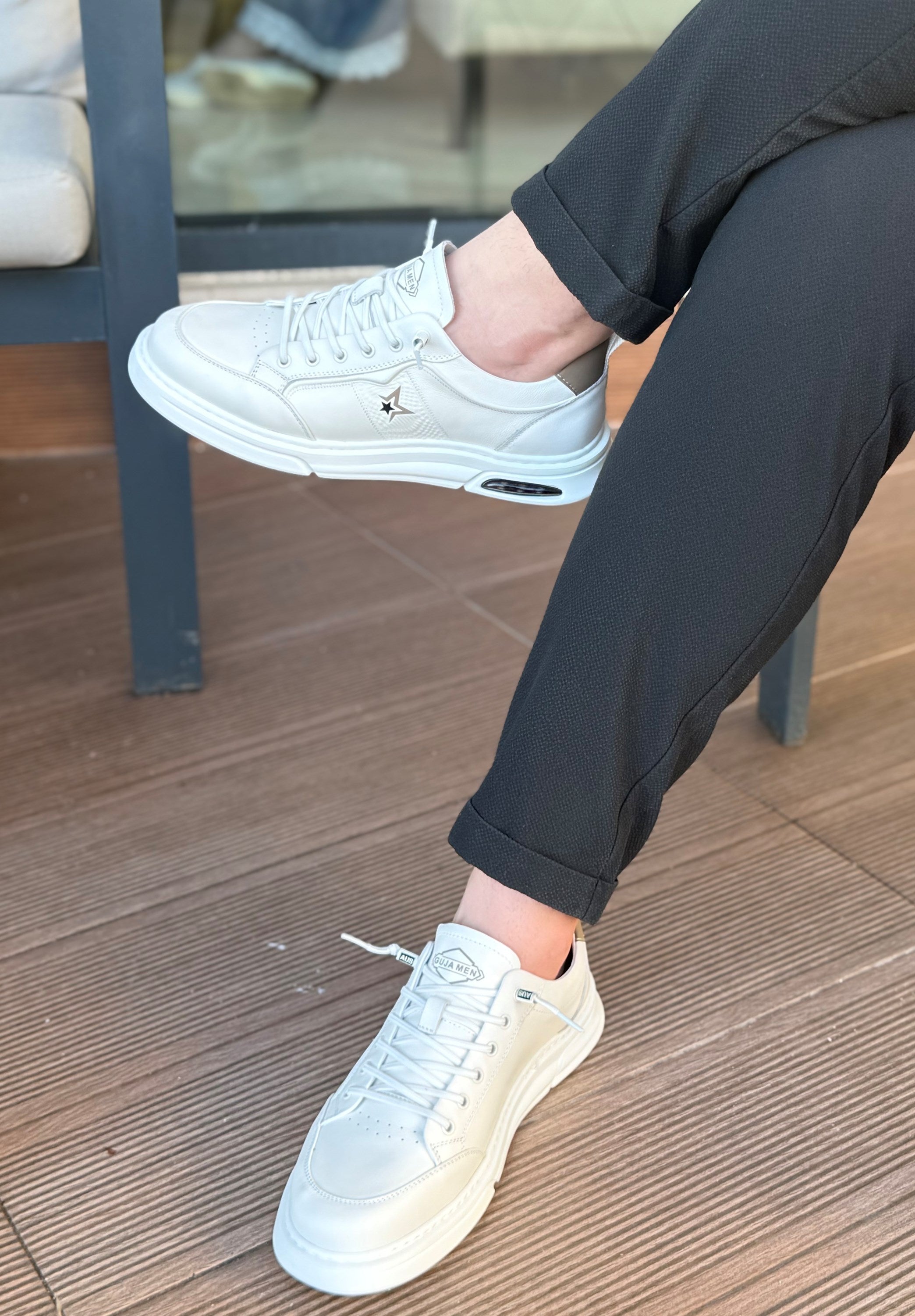 Guja Beyaz Deri Erkek Sneakers