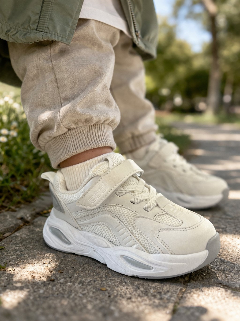 Cool Toti Beyaz File Cırtlı Unisex Çocuk Ayakkabı