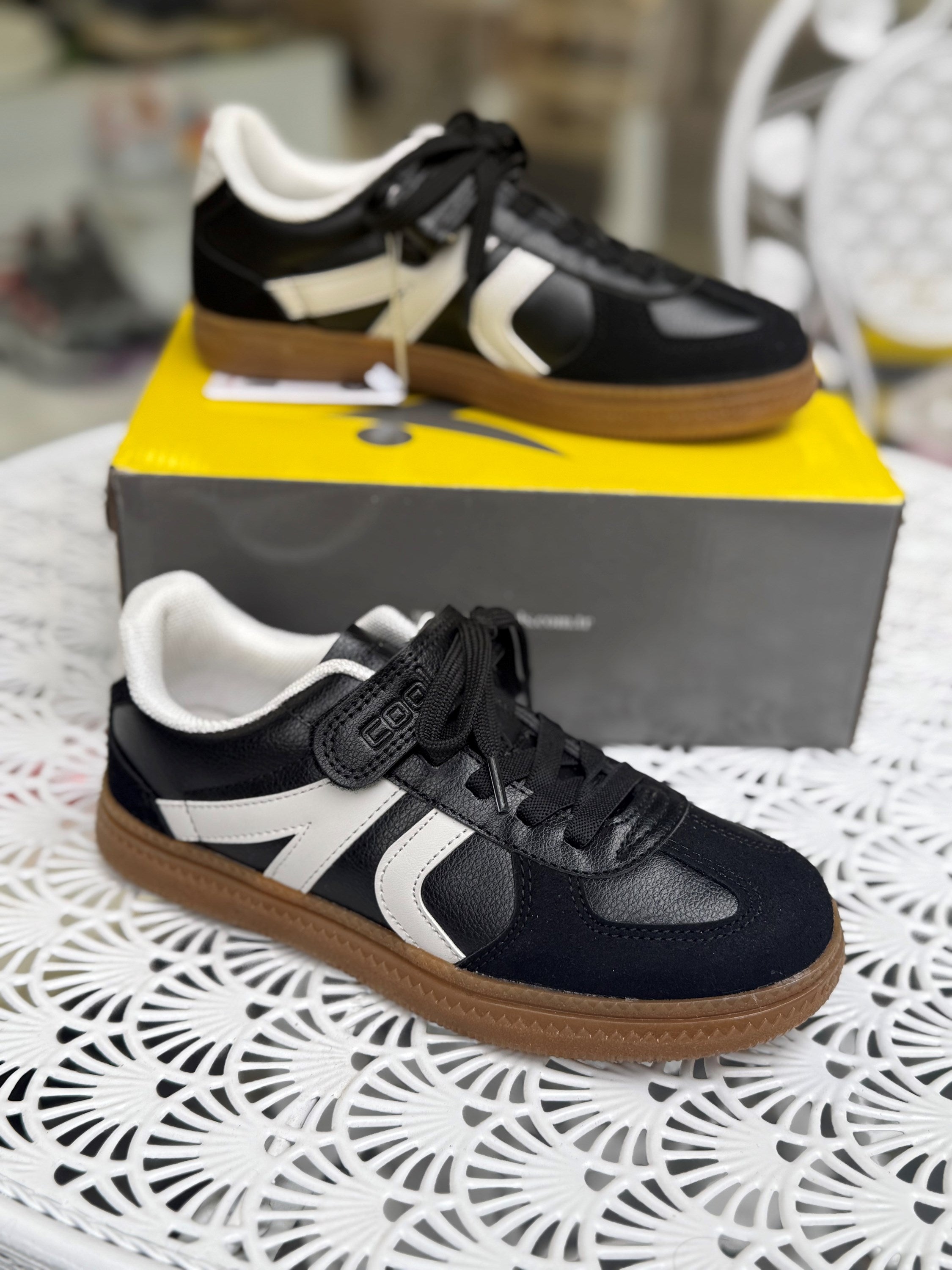 Cool Siyah Cırtlı Bağcıklı  Günlük Çocuk Spor Ayakkabı