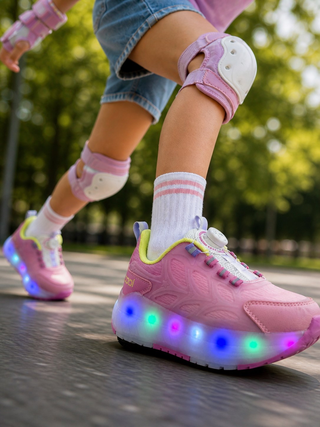 Cool  Pembe Patenli Işıklı  Otomatik Bağcıklı Çocuk Ayakkabısı