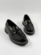 Kuum Hakiki Deri Kadın Siyah Loafer