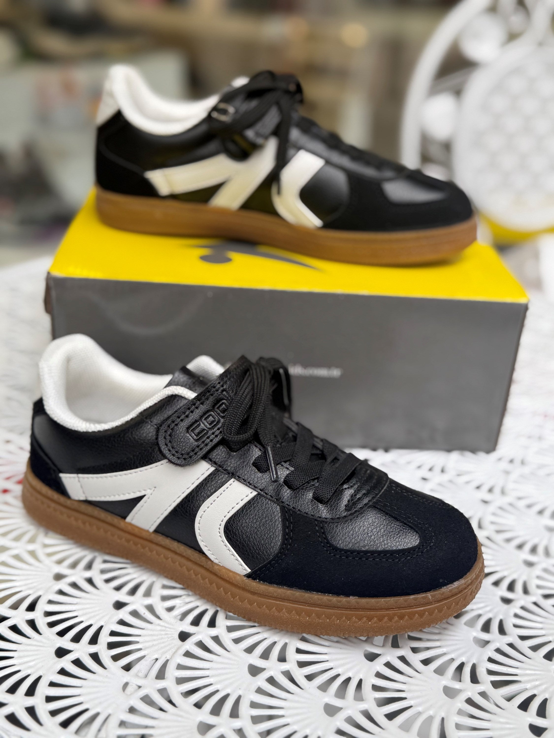 Cool Siyah Cırtlı Bağcıklı  Günlük Çocuk Spor Ayakkabı