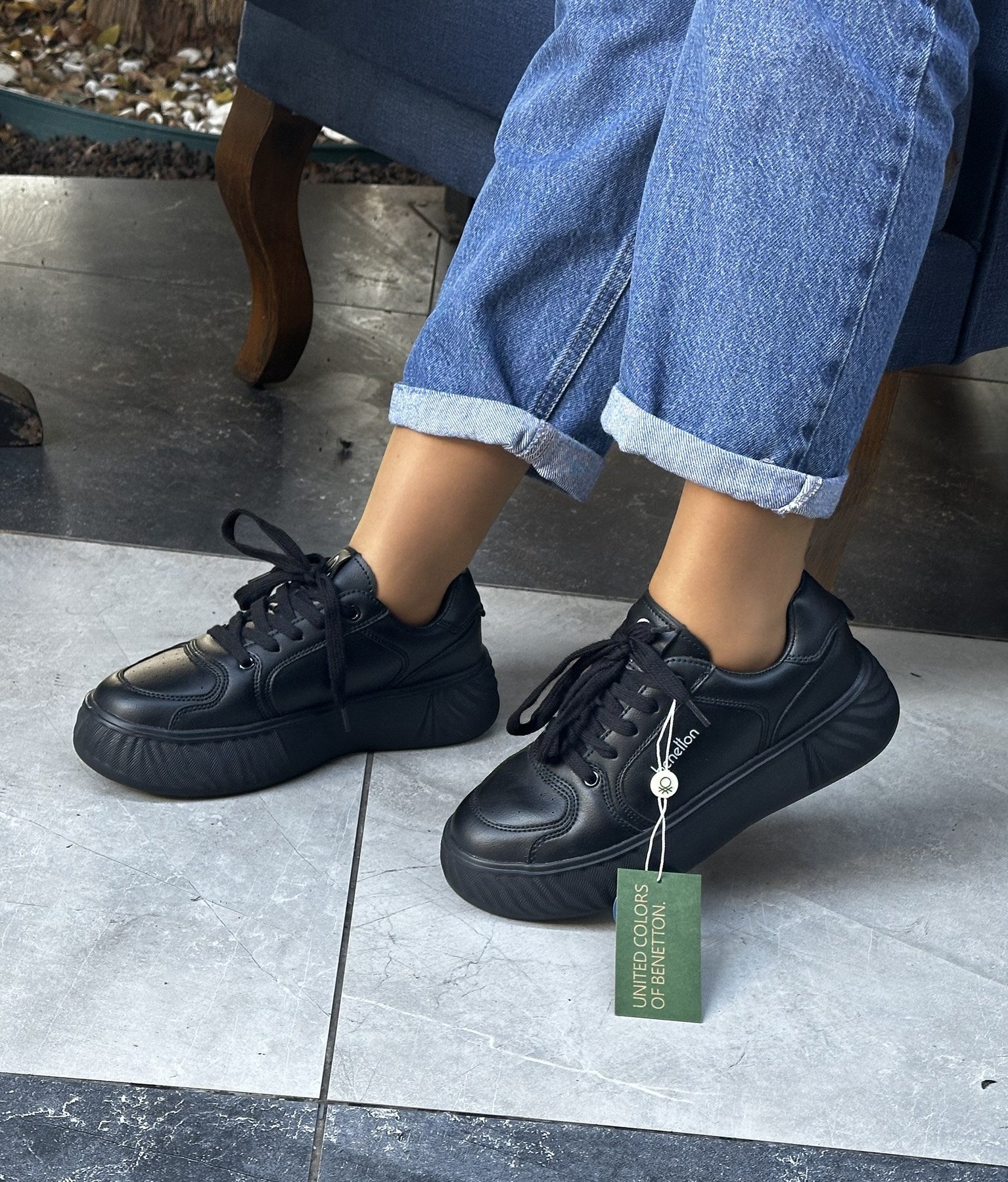 Benetton | Siyah Bağcıklı | Unısex Sneakers