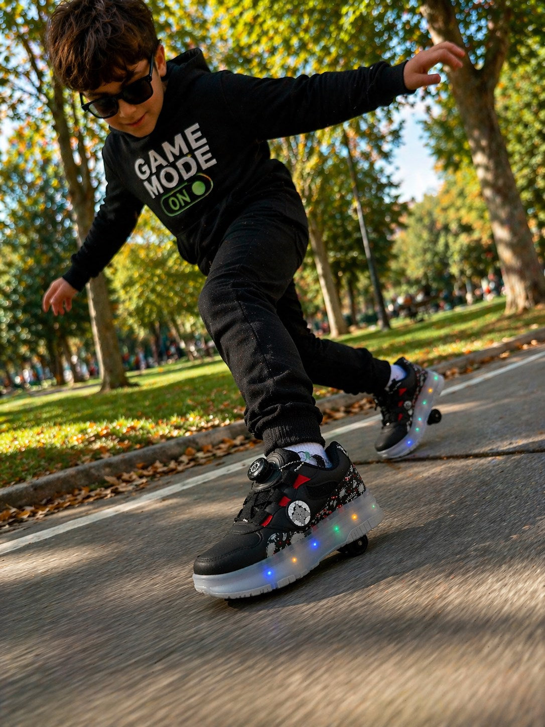 Mnc Patenli Işıklı Siyah Çocuk Ayakkabı