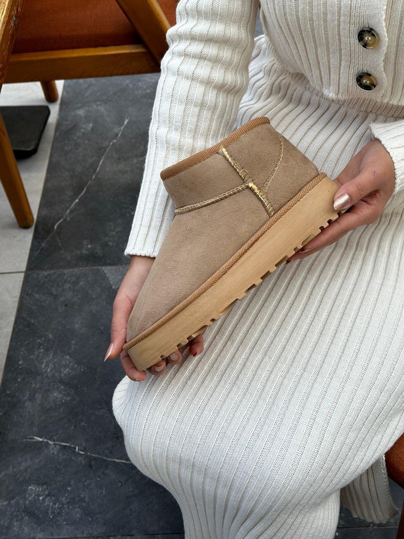 Vizon Renk | Kalın Taban | Kadın Ugg Model