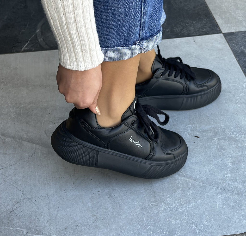 Benetton | Siyah Bağcıklı | Unısex Sneakers