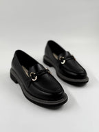Kuum Hakiki Deri Kadın Siyah Loafer