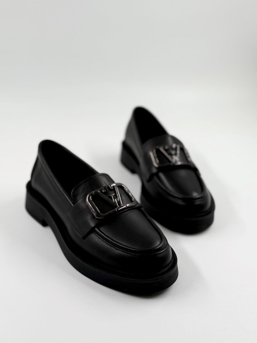 Hakiki Deri Siyah Kadın Loafer