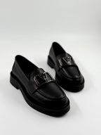 Hakiki Deri Siyah Kadın Loafer