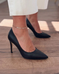 Siyah 8 cm Rahat Kalıp Stiletto
