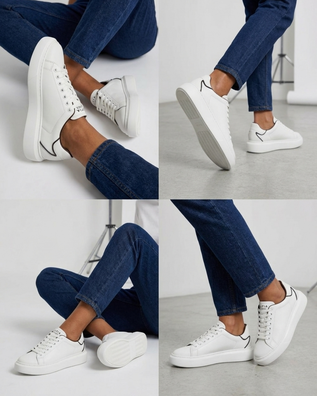 Lufian Amy | Beyaz | Sneaker | Unisex Deri Spor Ayakkabı