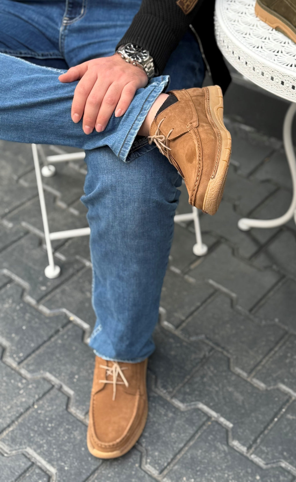 Camel Hakiki Nubuk Deri Oxfort Comfort Erkek Ayakkabı