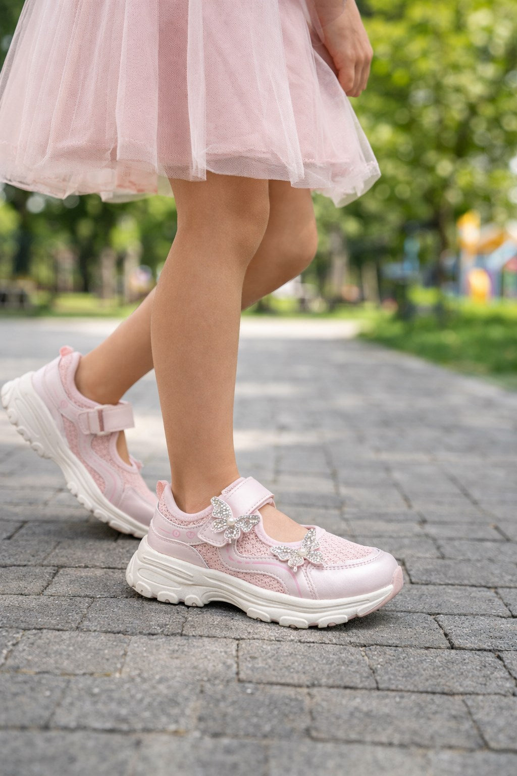 Marko Kids Pembe Kelebekli Spor Şık Ortopedik Ayakkabı