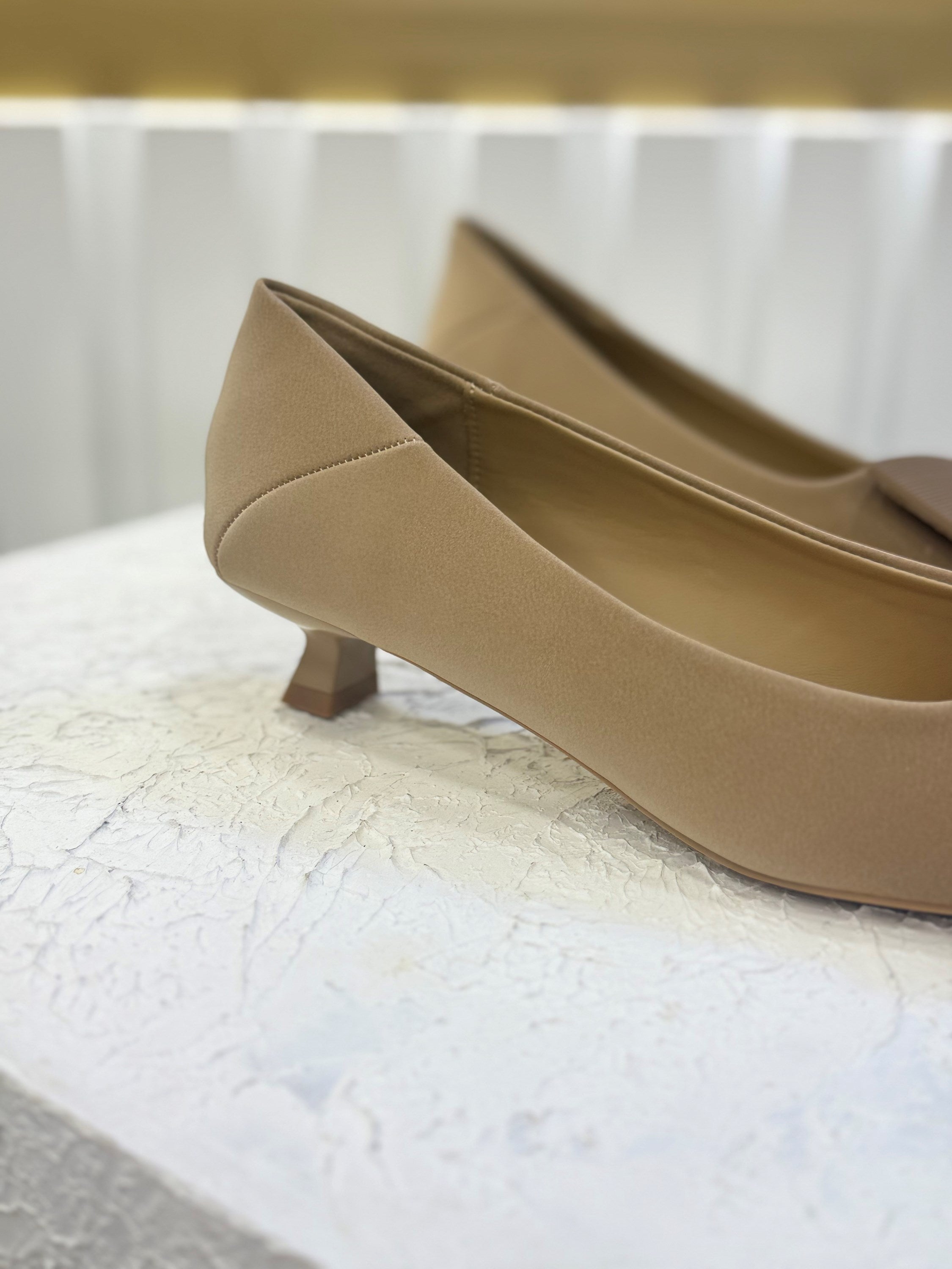 Guja Vizon Renk Kısa Topuk İthal Deri Kadın Ayakkabı