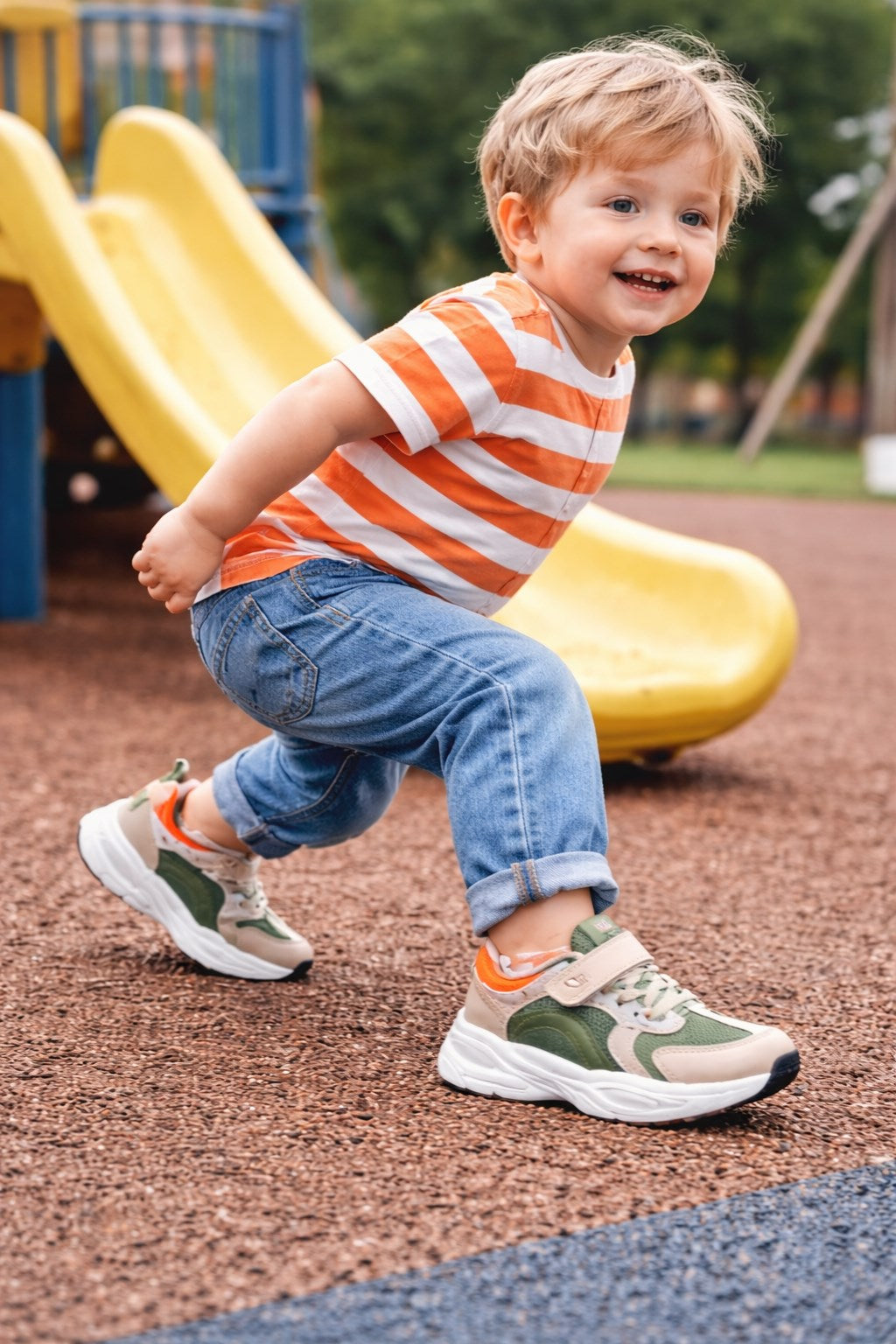 Cool Toti Cırtlı Bağcıklı Unisex Haki Çocuk Ayakkabı