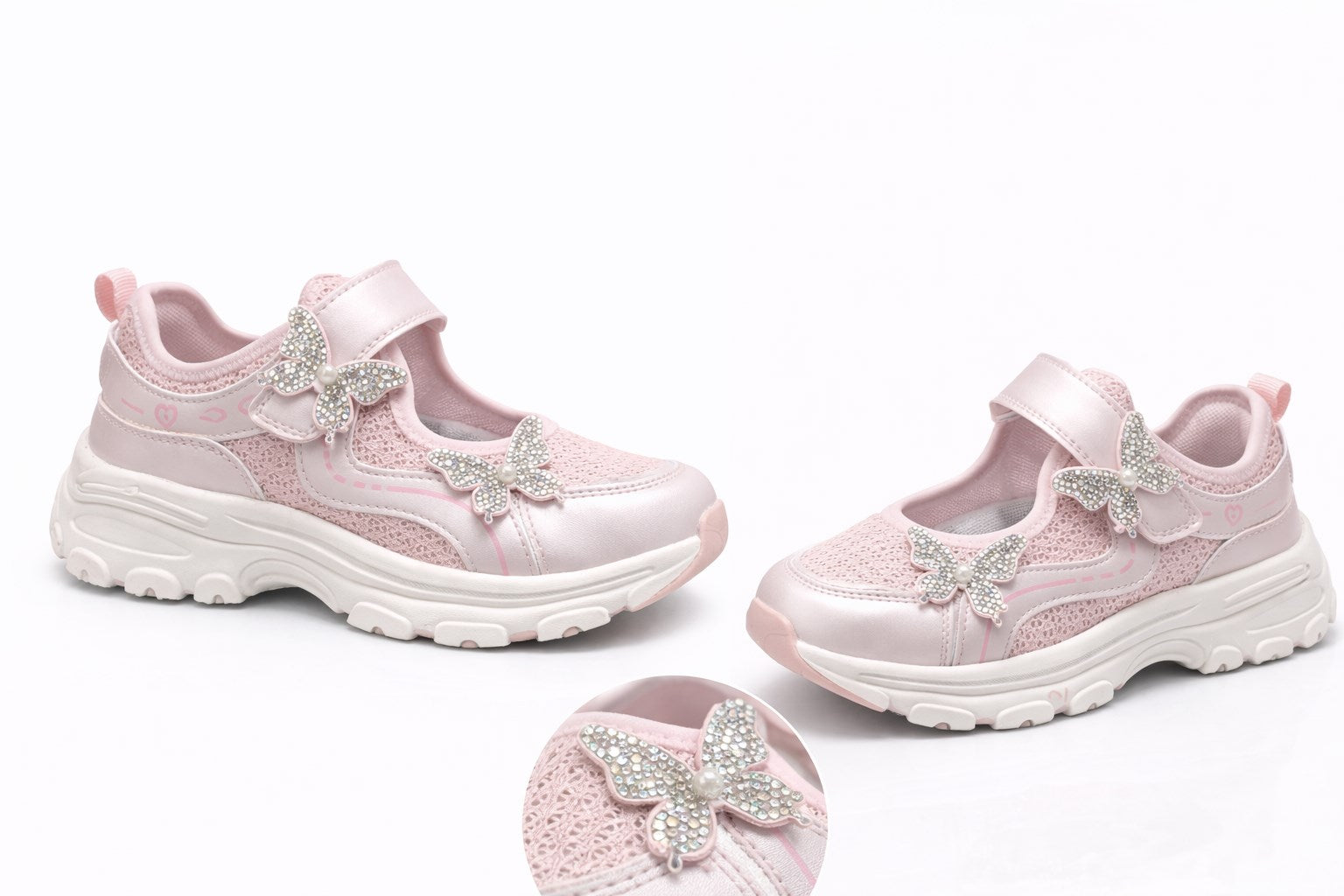 Marko Kids Pembe Kelebekli Spor Şık Ortopedik Ayakkabı