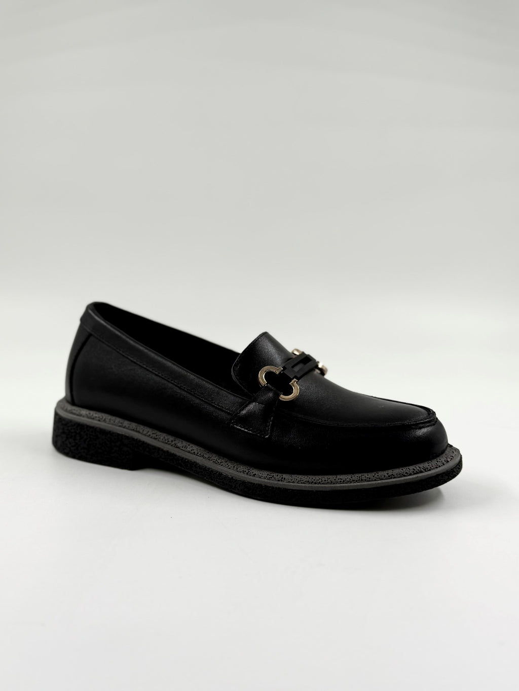 Kuum Hakiki Deri Kadın Siyah Loafer