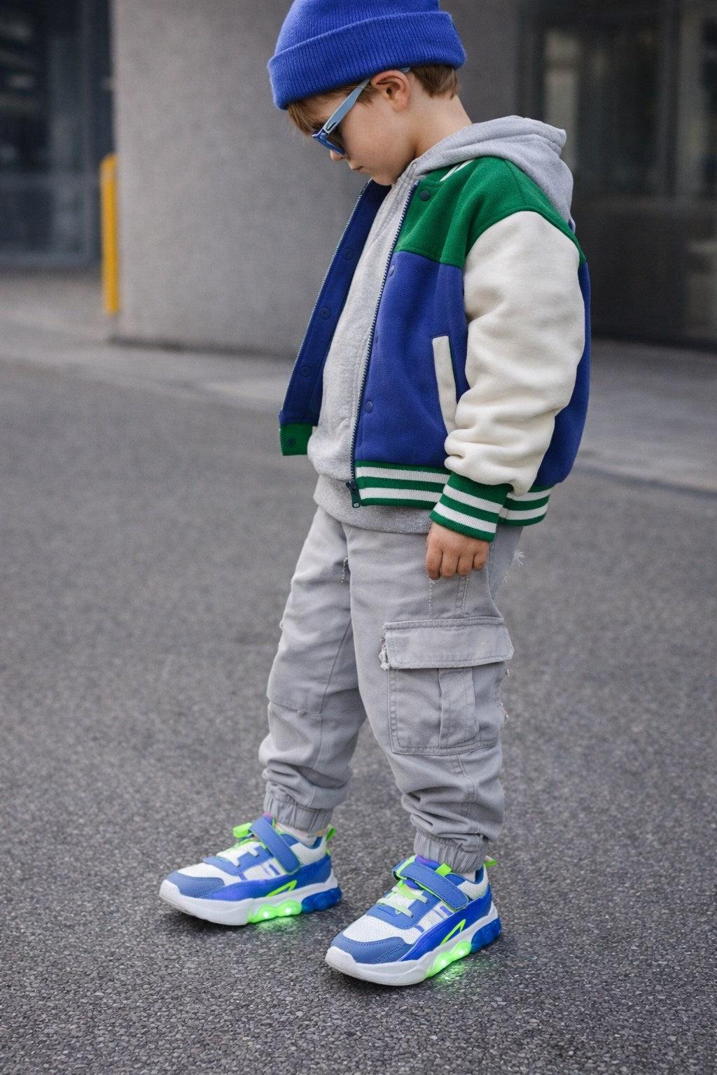 Cool Mavi Cırtlı Çocuk Spor Ayakkabı