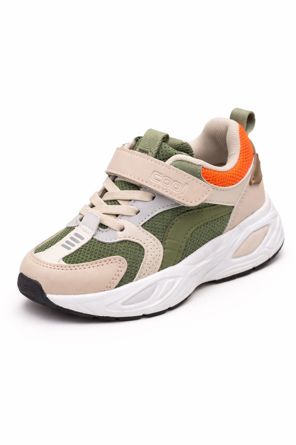 Cool Toti Cırtlı Bağcıklı Unisex Haki Çocuk Ayakkabı