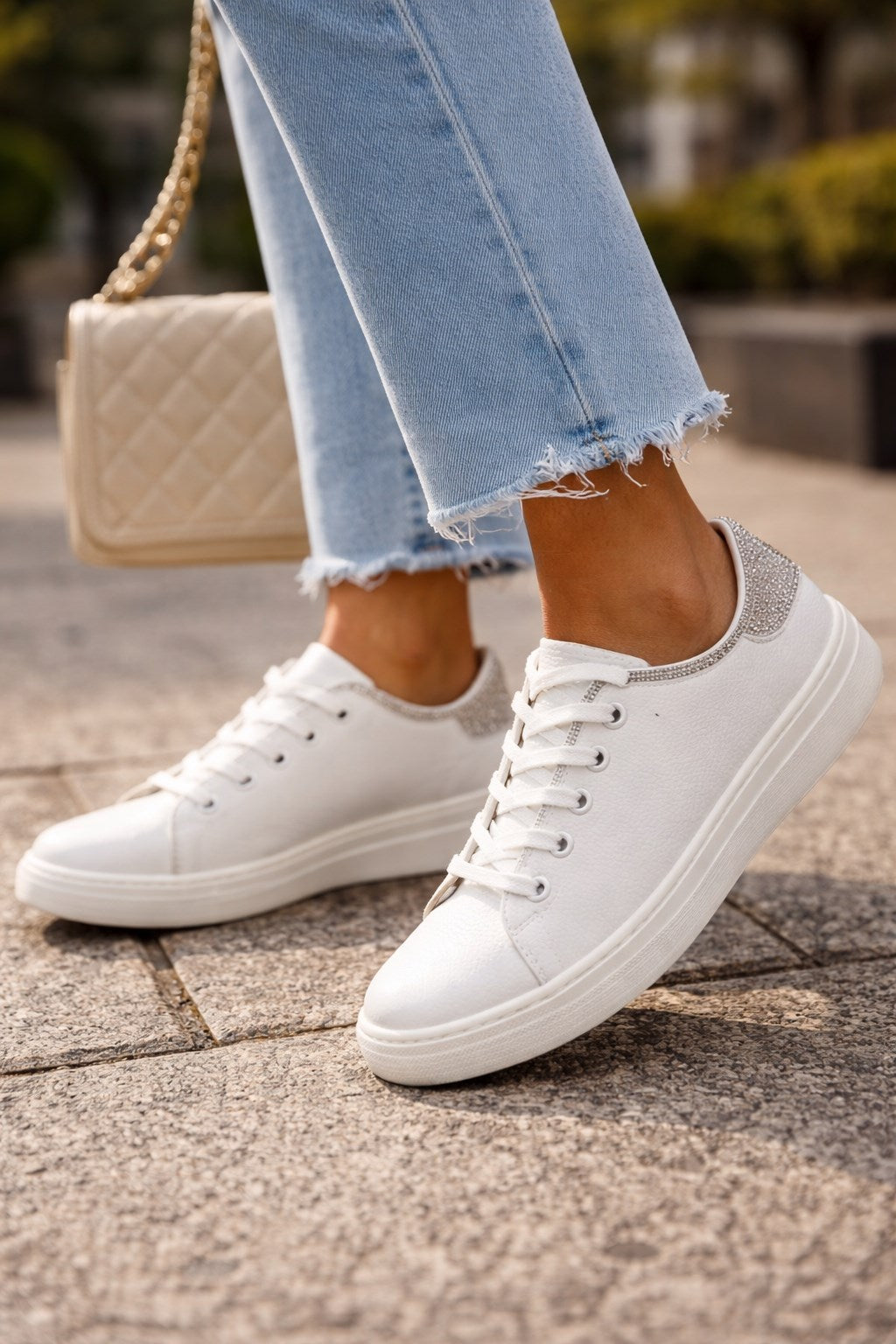 Pierre Cardin | Rugan Deri | Taşlı | Kadın Sneakers