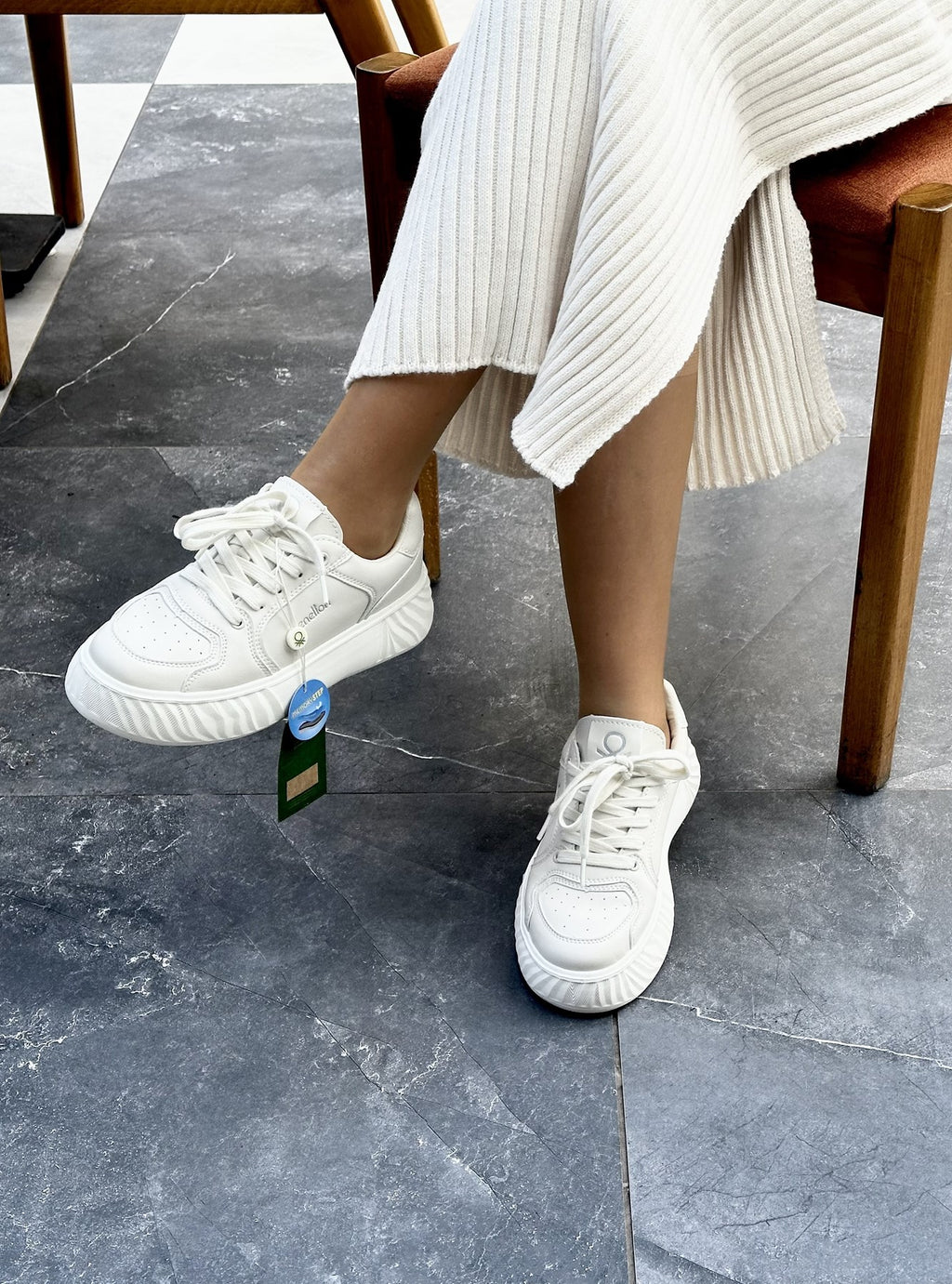 Benetton | Bağcıklı | Açık Gri | Unisex Sneakers