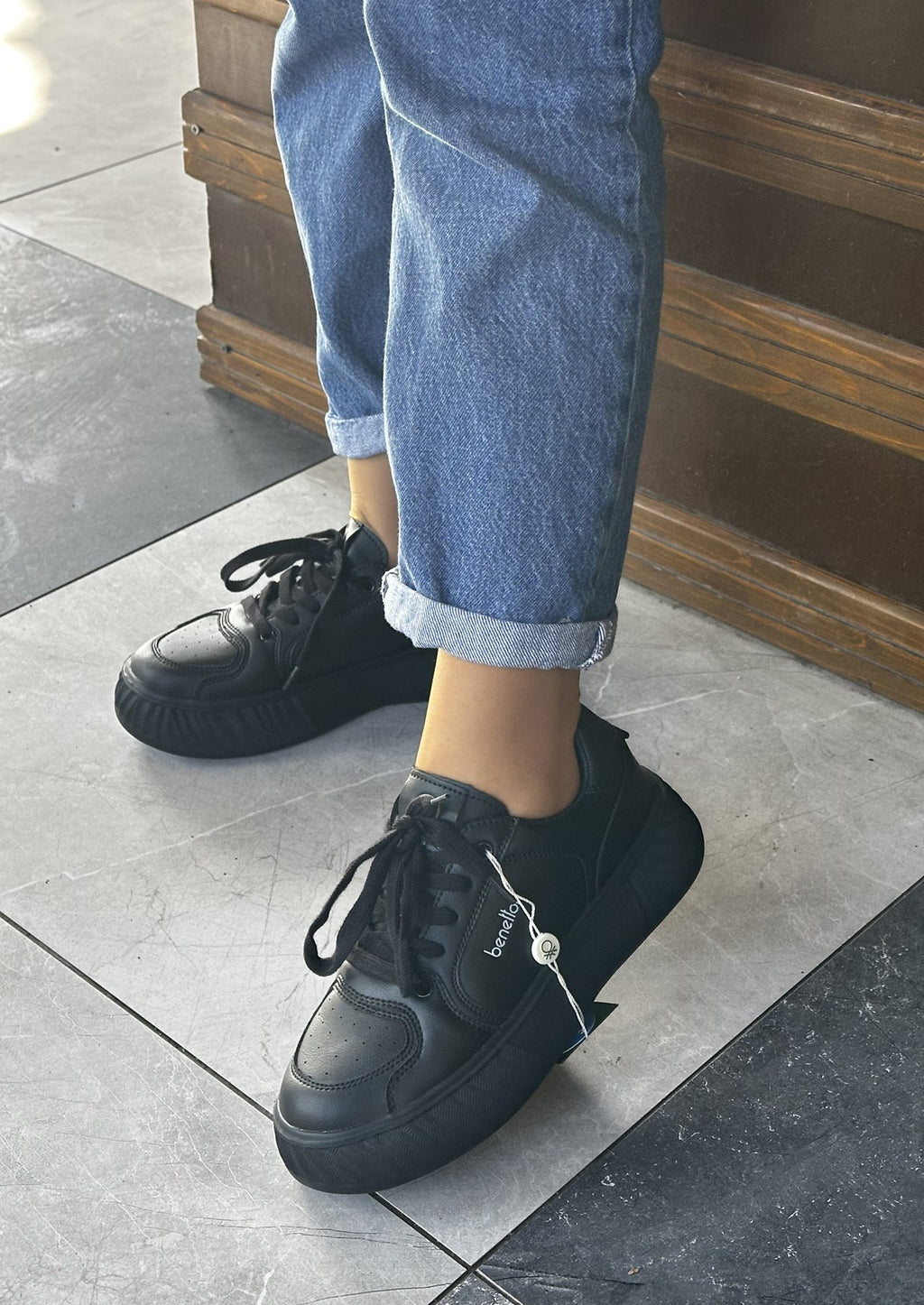 Benetton | Siyah Bağcıklı | Unısex Sneakers