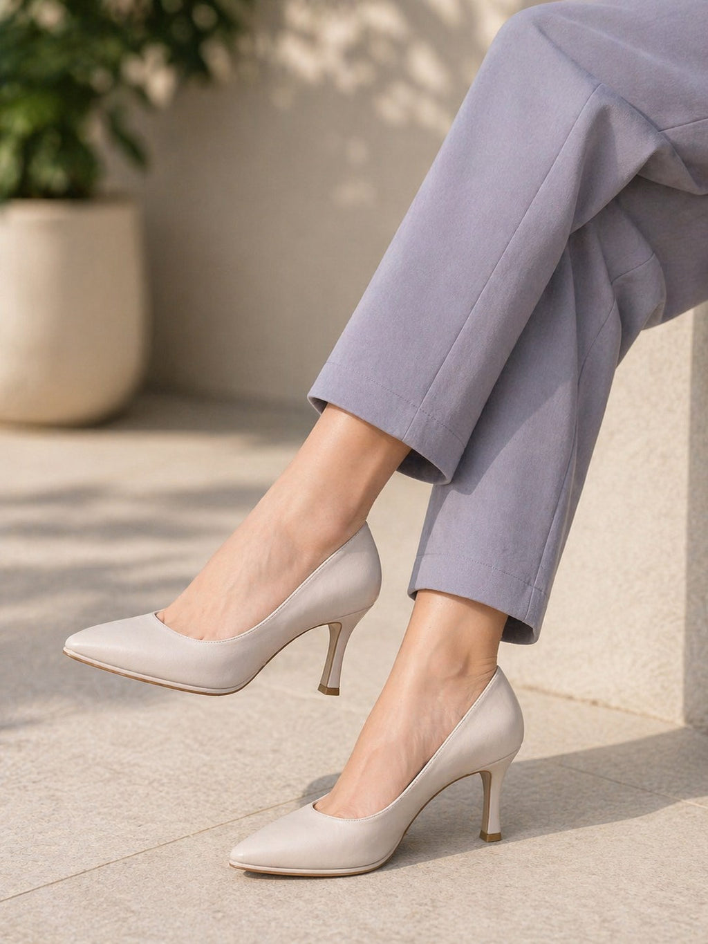 Bej Platform Topuk Özel Kalıp Stiletto